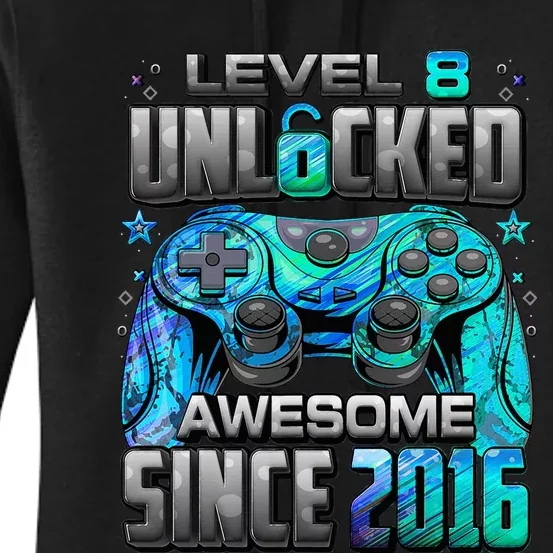 Awesome Since 2016 8th Birthday Gaming Women's Pullover Hoodie