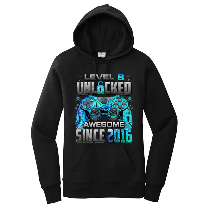 Awesome Since 2016 8th Birthday Gaming Women's Pullover Hoodie