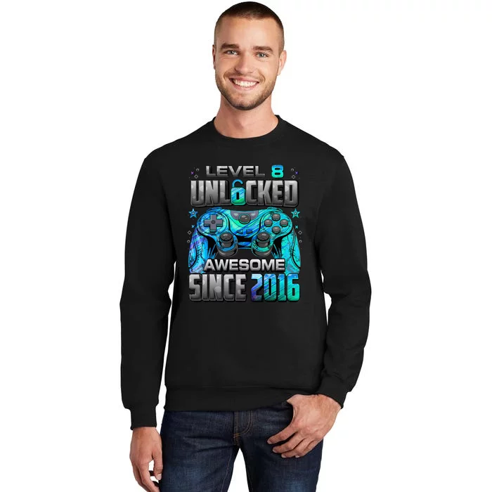 Awesome Since 2016 8th Birthday Gaming Tall Sweatshirt