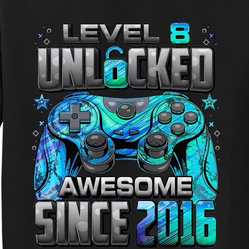 Awesome Since 2016 8th Birthday Gaming Tall Sweatshirt