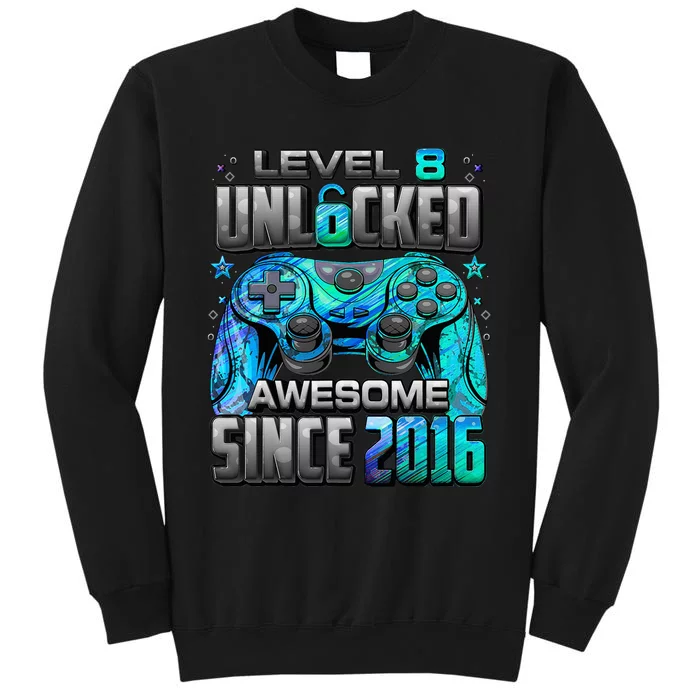 Awesome Since 2016 8th Birthday Gaming Tall Sweatshirt