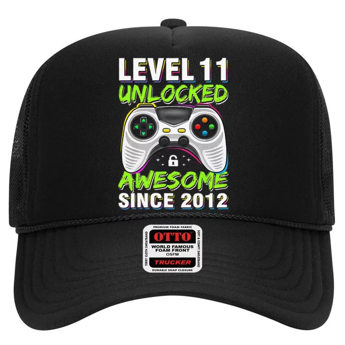 Awesome Since 2012 11th Level 11 Unlocked Birthday Vintage High Crown Mesh Trucker Hat