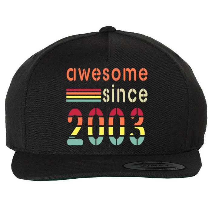 Awesome Since 2003 Birthday Retro Cool Gift Wool Snapback Cap