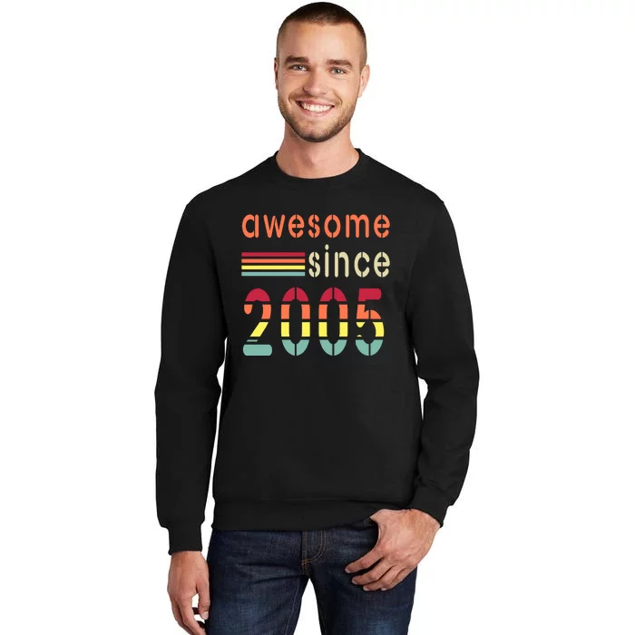 Awesome Since 2005 Birthday Retro Cool Gift Sweatshirt