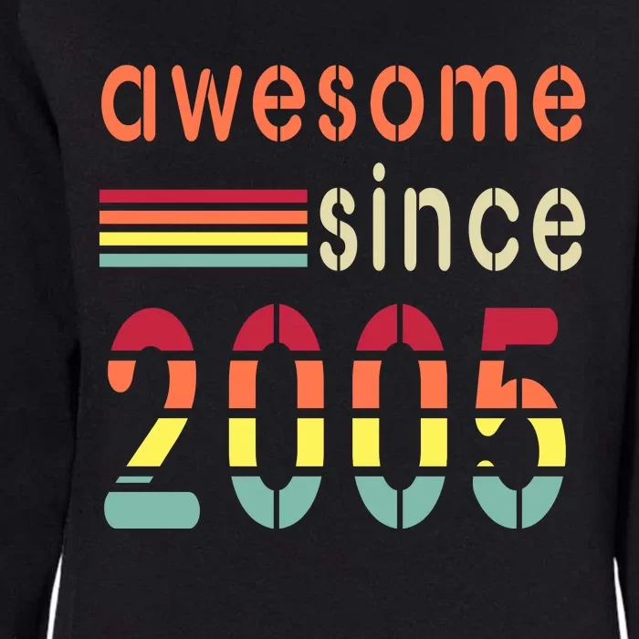 Awesome Since 2005 Birthday Retro Cool Gift Womens California Wash Sweatshirt