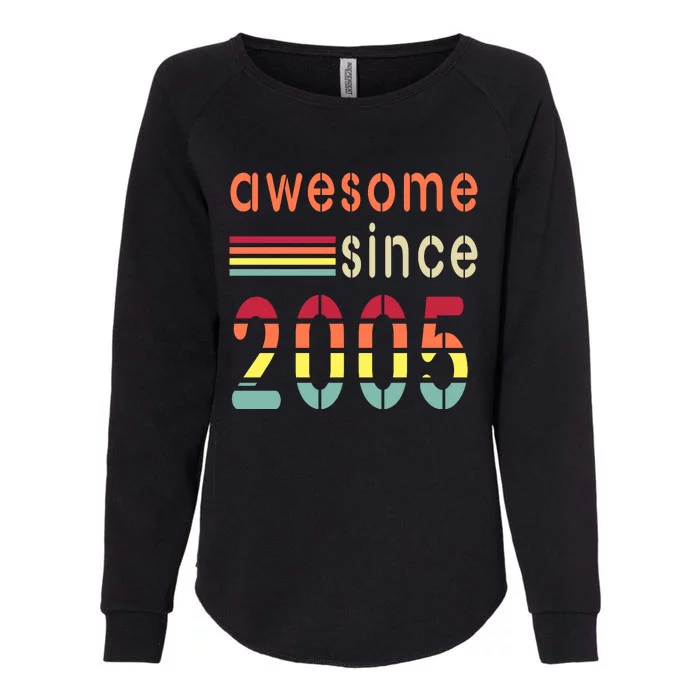 Awesome Since 2005 Birthday Retro Cool Gift Womens California Wash Sweatshirt