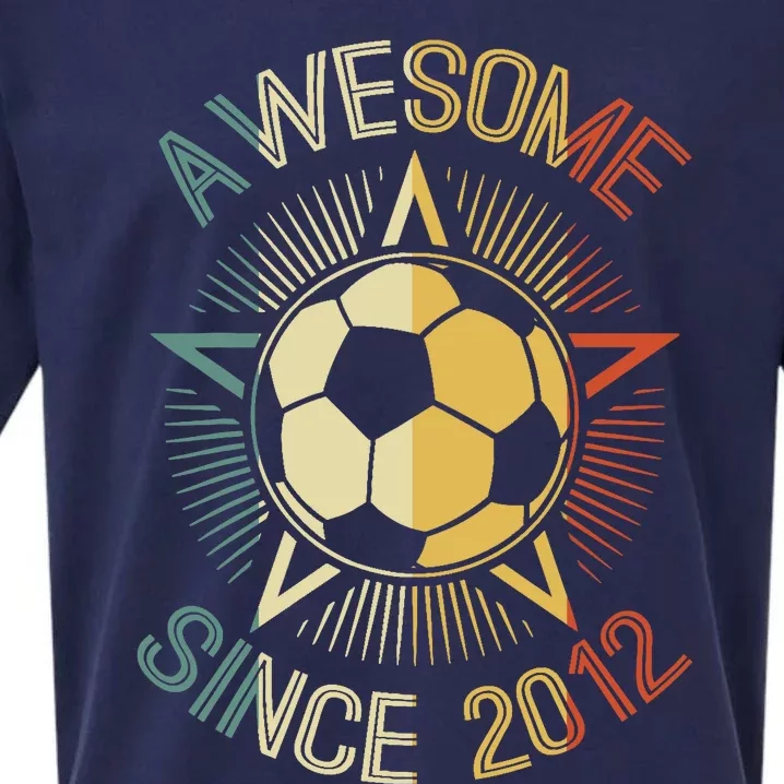 Awesome Since 2012 Soccer Birthday Retro Team Bday Sueded Cloud Jersey T-Shirt