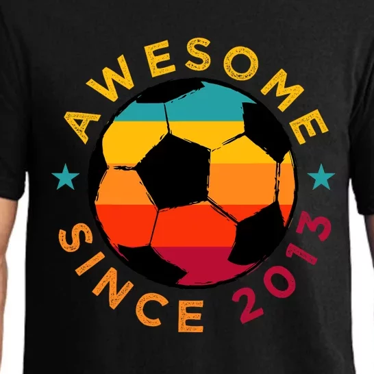 Awesome Since 2013 Soccer Birthday Party Bday Team Pajama Set