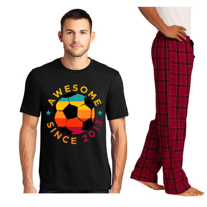 Awesome Since 2013 Soccer Birthday Party Bday Team Pajama Set