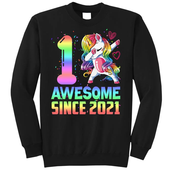 Awesome Since 2021 Unicorn 1st Birthday One Years Old Sweatshirt