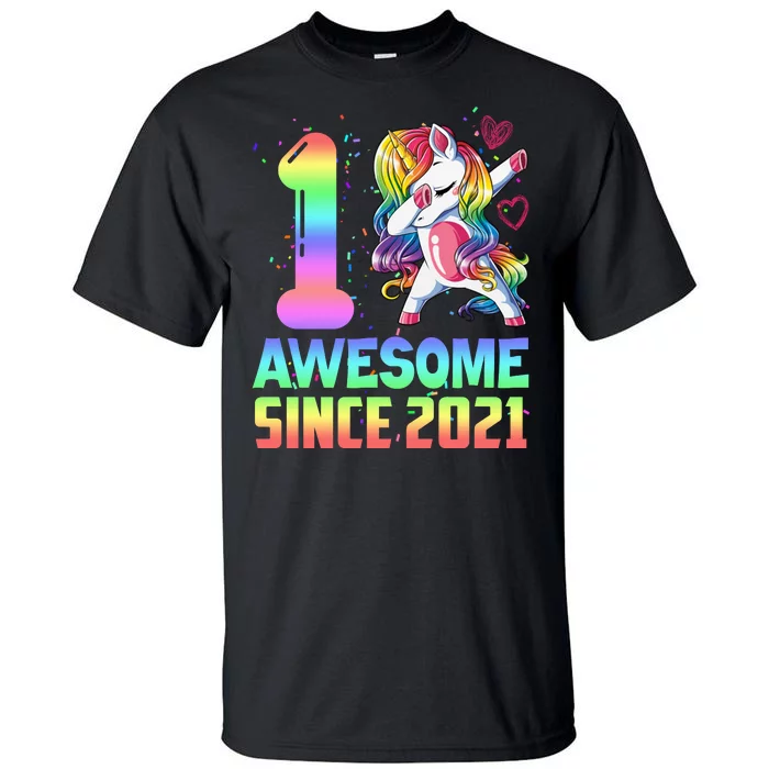 Awesome Since 2021 Unicorn 1st Birthday One Years Old Tall T-Shirt