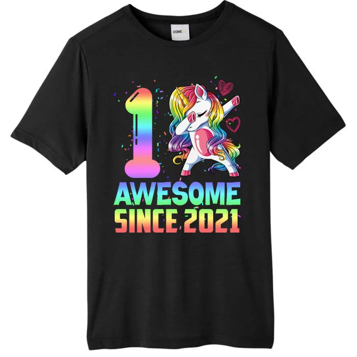 Awesome Since 2021 Unicorn 1st Birthday One Years Old ChromaSoft Performance T-Shirt