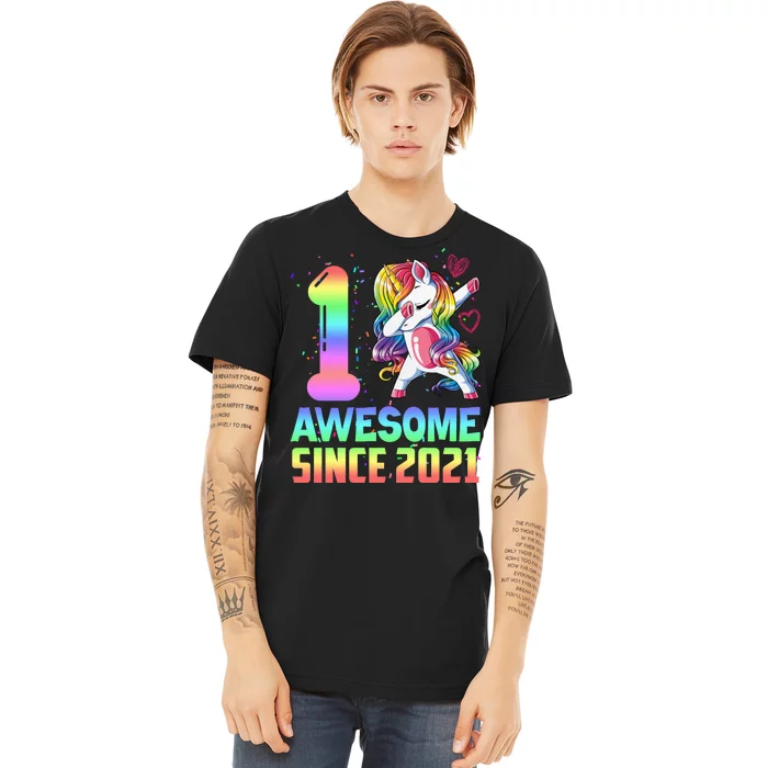 Awesome Since 2021 Unicorn 1st Birthday One Years Old Premium T-Shirt