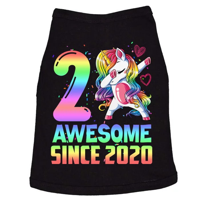 Awesome Since 2020 Unicorn 2nd Birthday 2 Years Old Doggie Tank