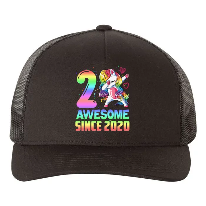 Awesome Since 2020 Unicorn 2nd Birthday 2 Years Old Yupoong Adult 5-Panel Trucker Hat