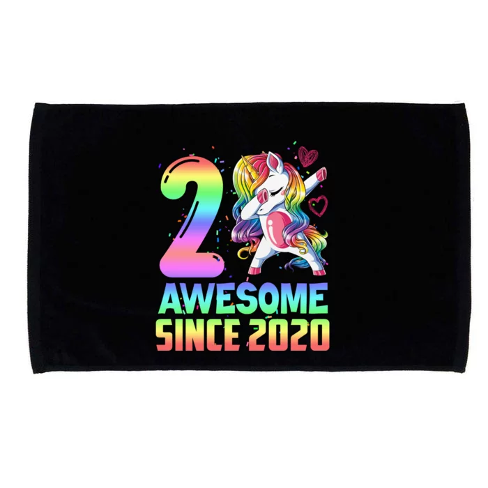 Awesome Since 2020 Unicorn 2nd Birthday 2 Years Old Microfiber Hand Towel