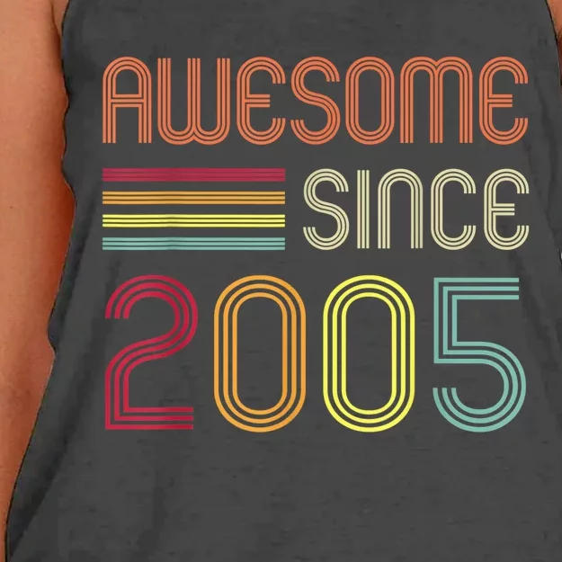 Awesome Since 2005 18th Birthday Retro Women's Knotted Racerback Tank