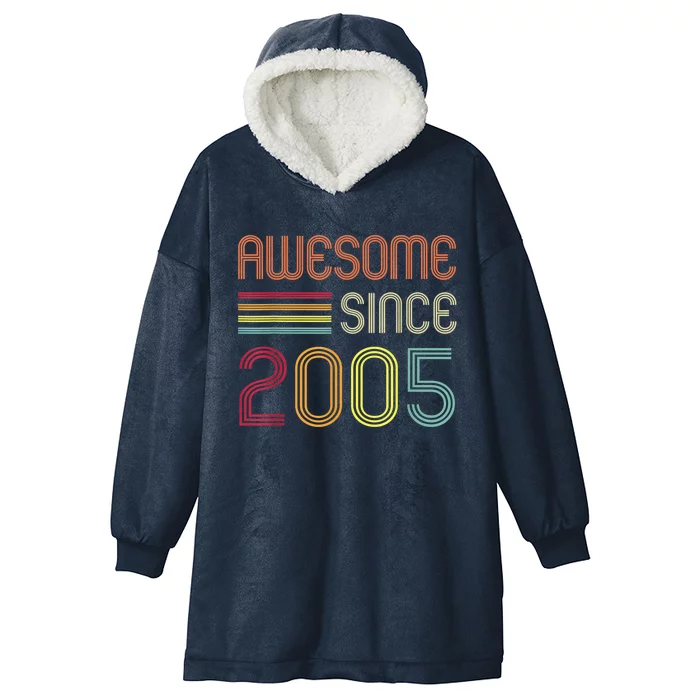 Awesome Since 2005 18th Birthday Retro Hooded Wearable Blanket