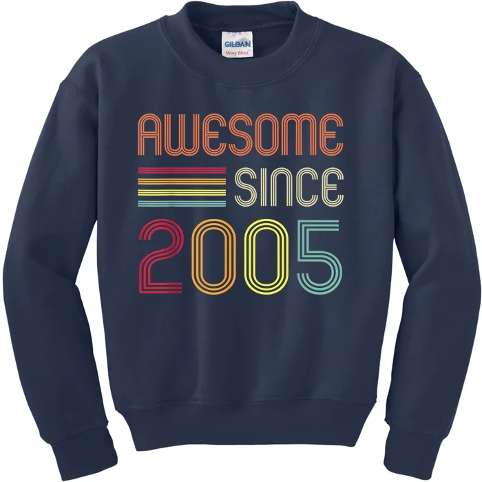 Awesome Since 2005 18th Birthday Retro Kids Sweatshirt