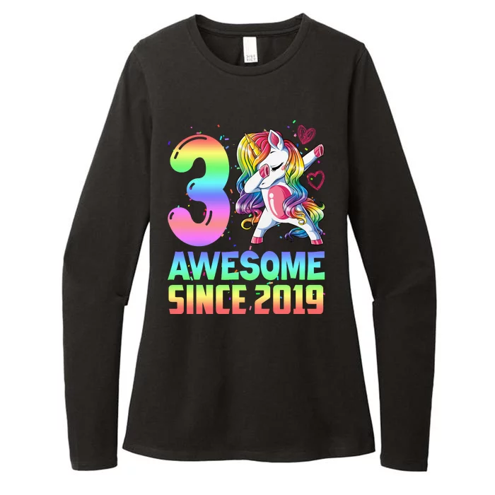 Awesome Since 2019 Unicorn 3rd Birthday 3 Years Old Womens CVC Long Sleeve Shirt