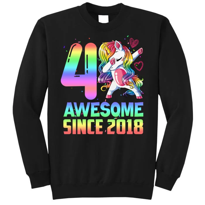 Awesome Since 2018 Unicorn 4th Birthday 4 Years Old Sweatshirt