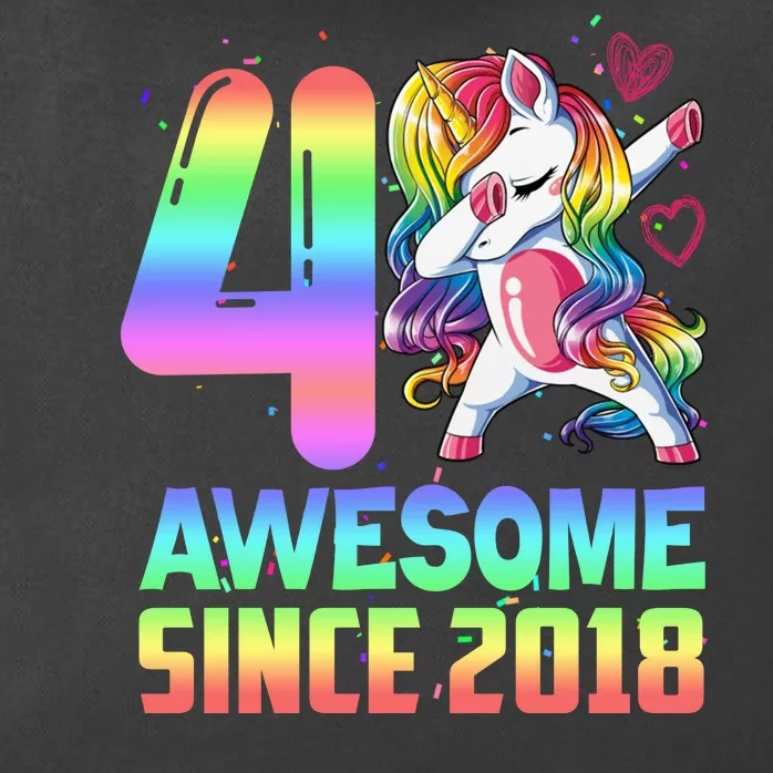 Awesome Since 2018 Unicorn 4th Birthday 4 Years Old Zip Tote Bag