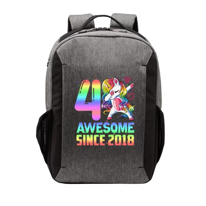 Awesome Since 2018 Unicorn 4th Birthday 4 Years Old Vector Backpack