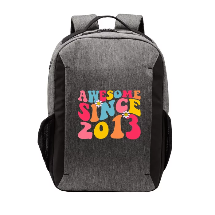 Awesome Since 2013 10 Years Old 10th Birthday Groovy Retro Vector Backpack