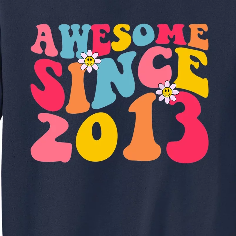 Awesome Since 2013 10 Years Old 10th Birthday Groovy Retro Sweatshirt