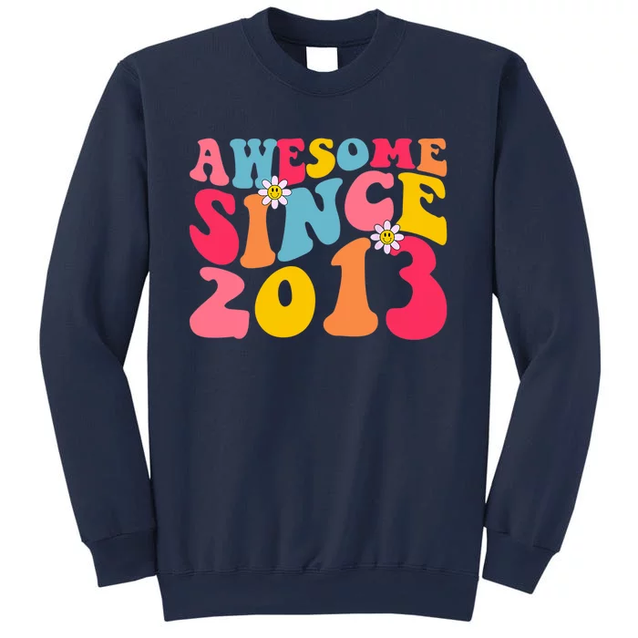 Awesome Since 2013 10 Years Old 10th Birthday Groovy Retro Sweatshirt