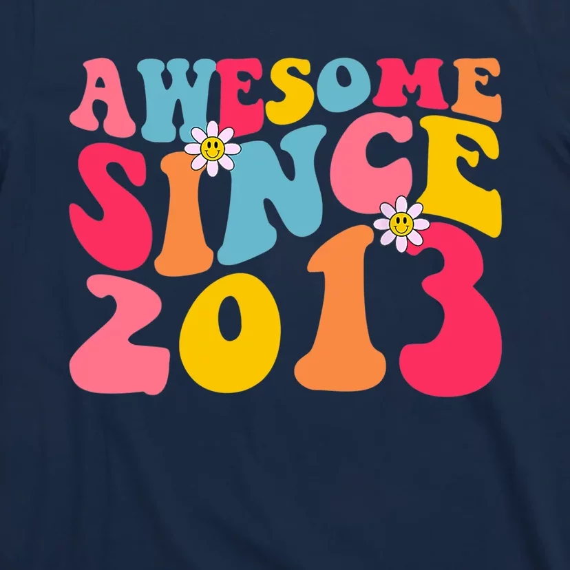 Awesome Since 2013 10 Years Old 10th Birthday Groovy Retro T-Shirt