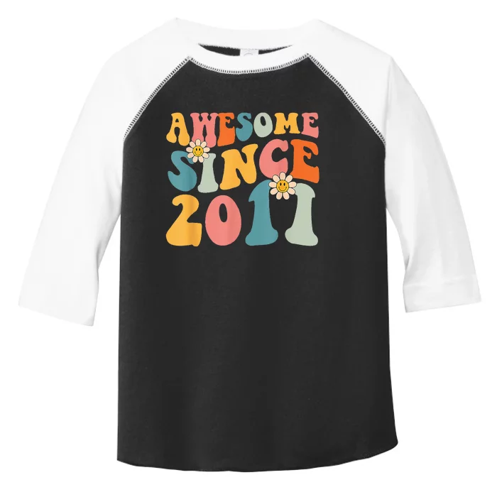 Awesome Since 2011 12 Years Old 12th Birthday Groovy Retro Toddler Fine Jersey T-Shirt