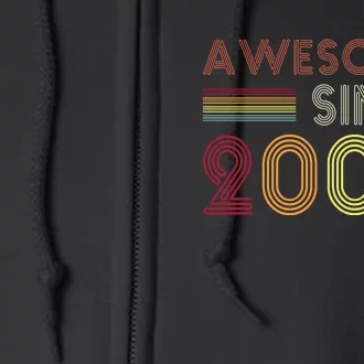 Awesome Since 2004 18th Birthday Retro Full Zip Hoodie