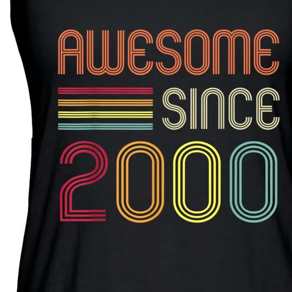 Awesome Since 2000 23rd Birthday Retro Ladies Essential Flowy Tank