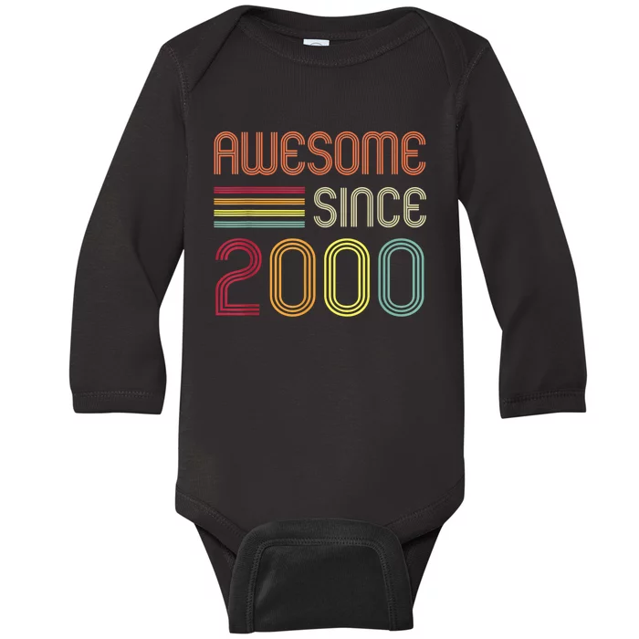 Awesome Since 2000 23rd Birthday Retro Baby Long Sleeve Bodysuit