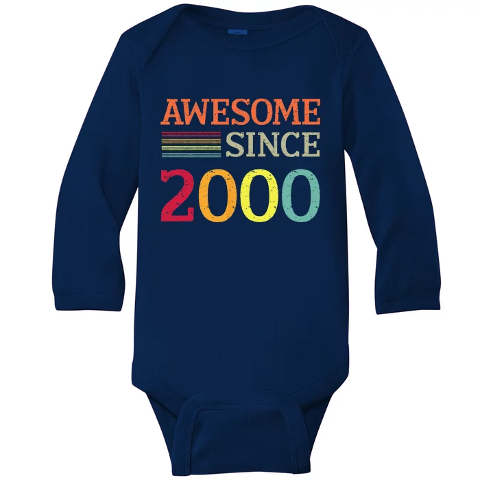 Awesome Since 2000 23th Birthday Retro Vintage Baby Long Sleeve Bodysuit