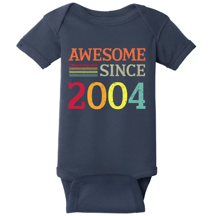 Awesome Since 2004 19th Birthday Retro Vintage Baby Bodysuit