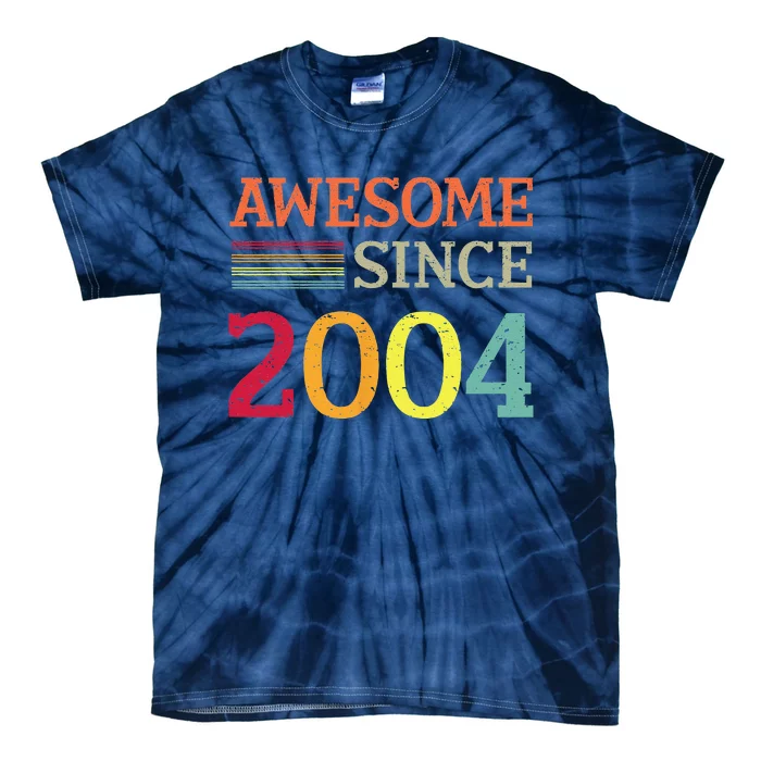 Awesome Since 2004 19th Birthday Retro Vintage Tie-Dye T-Shirt