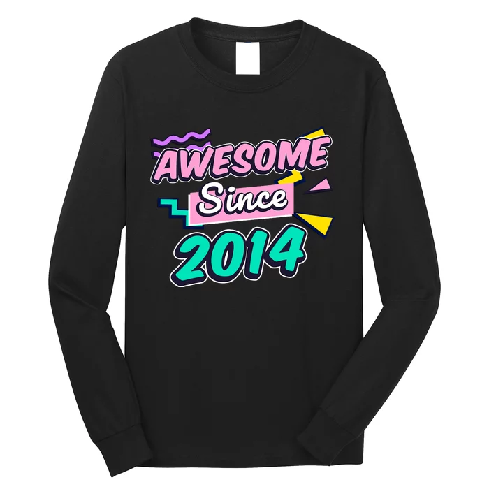 Awesome Since 2014 9 Year Old 9th Birthday Gift Ninth Girl Long Sleeve Shirt