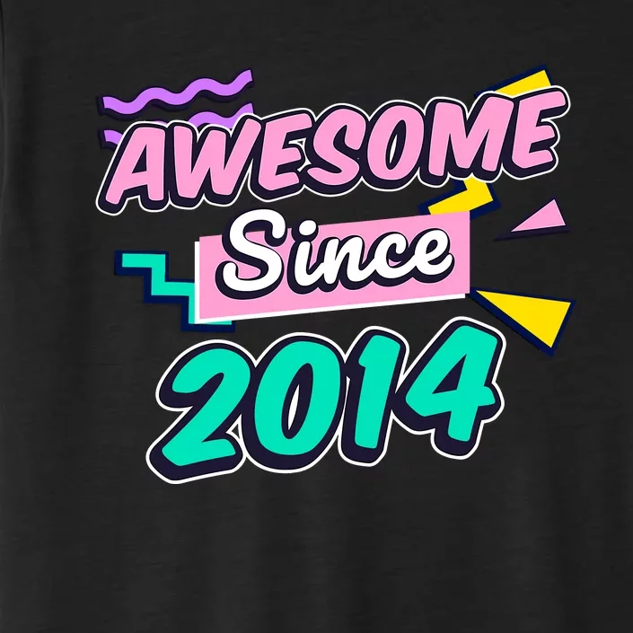 Awesome Since 2014 9 Year Old 9th Birthday Gift Ninth Girl ChromaSoft Performance T-Shirt