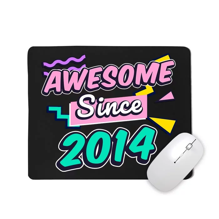 Awesome Since 2014 9 Year Old 9th Birthday Gift Ninth Girl Mousepad