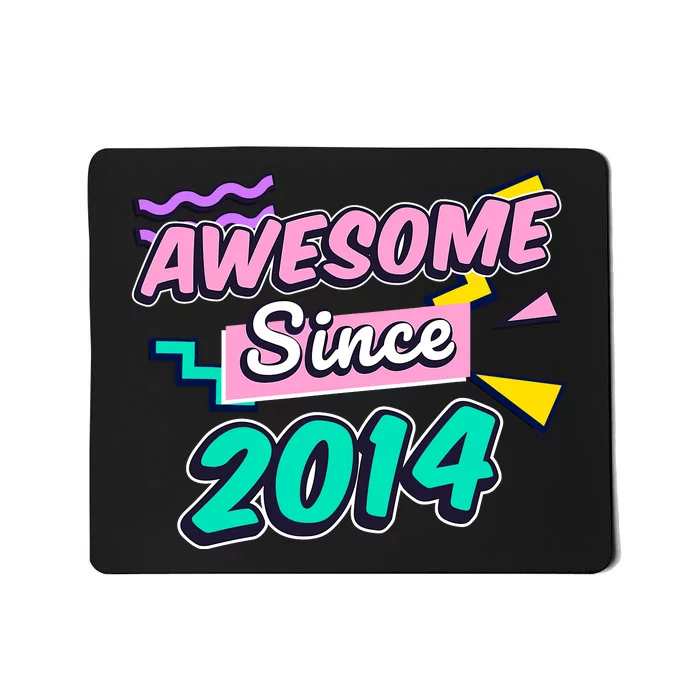 Awesome Since 2014 9 Year Old 9th Birthday Gift Ninth Girl Mousepad