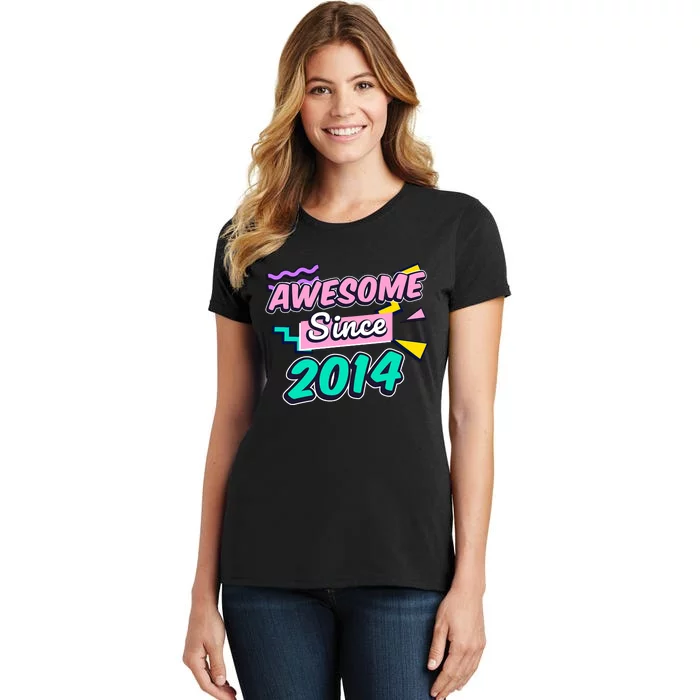 Awesome Since 2014 9 Year Old 9th Birthday Gift Ninth Girl Women's T-Shirt