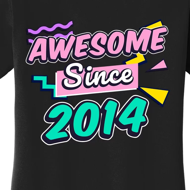 Awesome Since 2014 9 Year Old 9th Birthday Gift Ninth Girl Women's T-Shirt