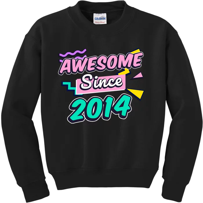 Awesome Since 2014 9 Year Old 9th Birthday Gift Ninth Girl Kids Sweatshirt