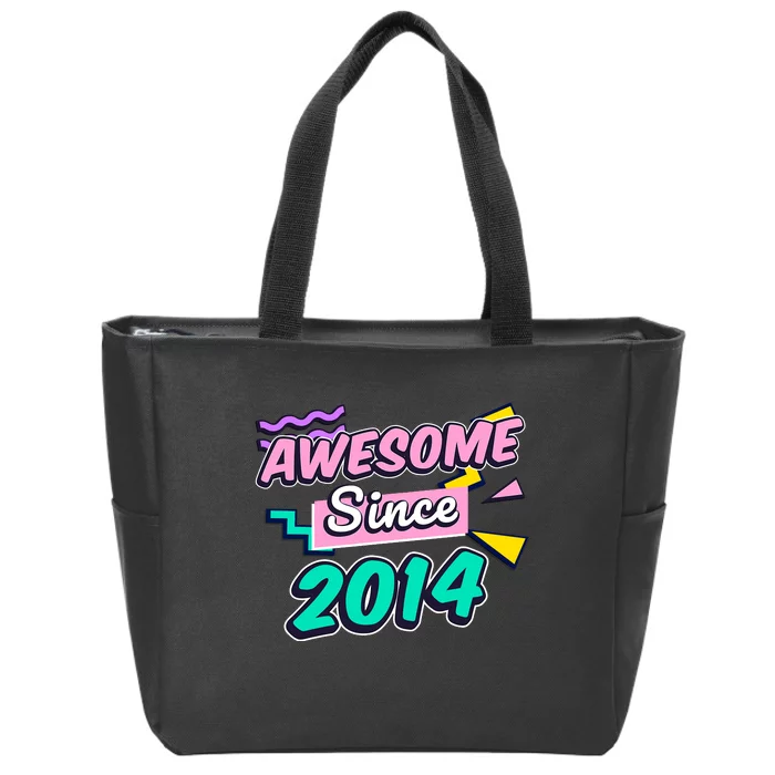 Awesome Since 2014 9 Year Old 9th Birthday Gift Ninth Girl Zip Tote Bag