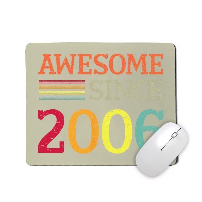 Awesome Since 2006 17th Birthday Retro Vintage Mousepad