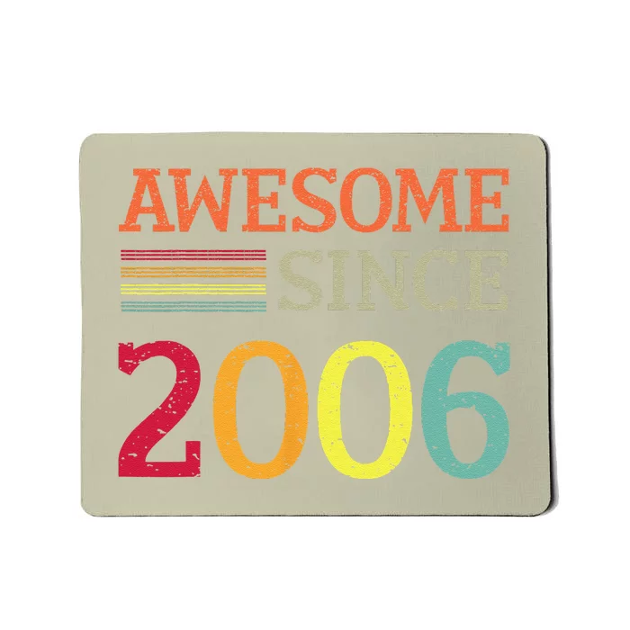 Awesome Since 2006 17th Birthday Retro Vintage Mousepad