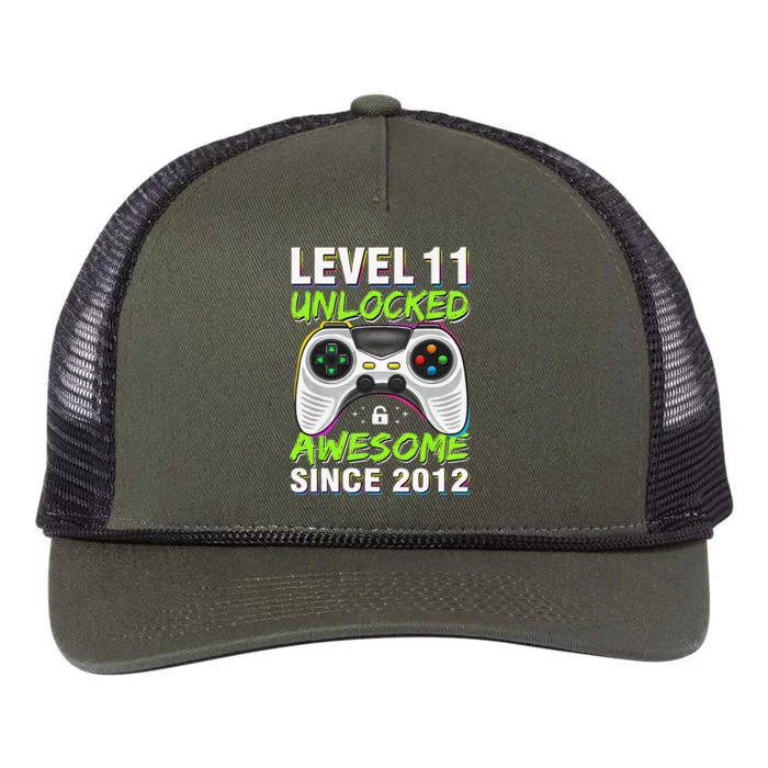 Awesome Since 2012 11th Level 11 Unlocked Birthday Vintage Retro Rope Trucker Hat Cap