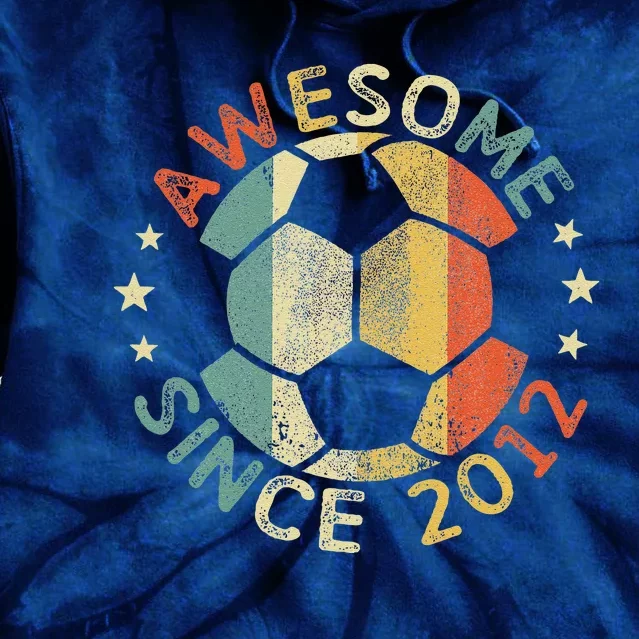 Awesome Since 2012 12th Birthday 12 Year Old Soccer Player Tie Dye Hoodie